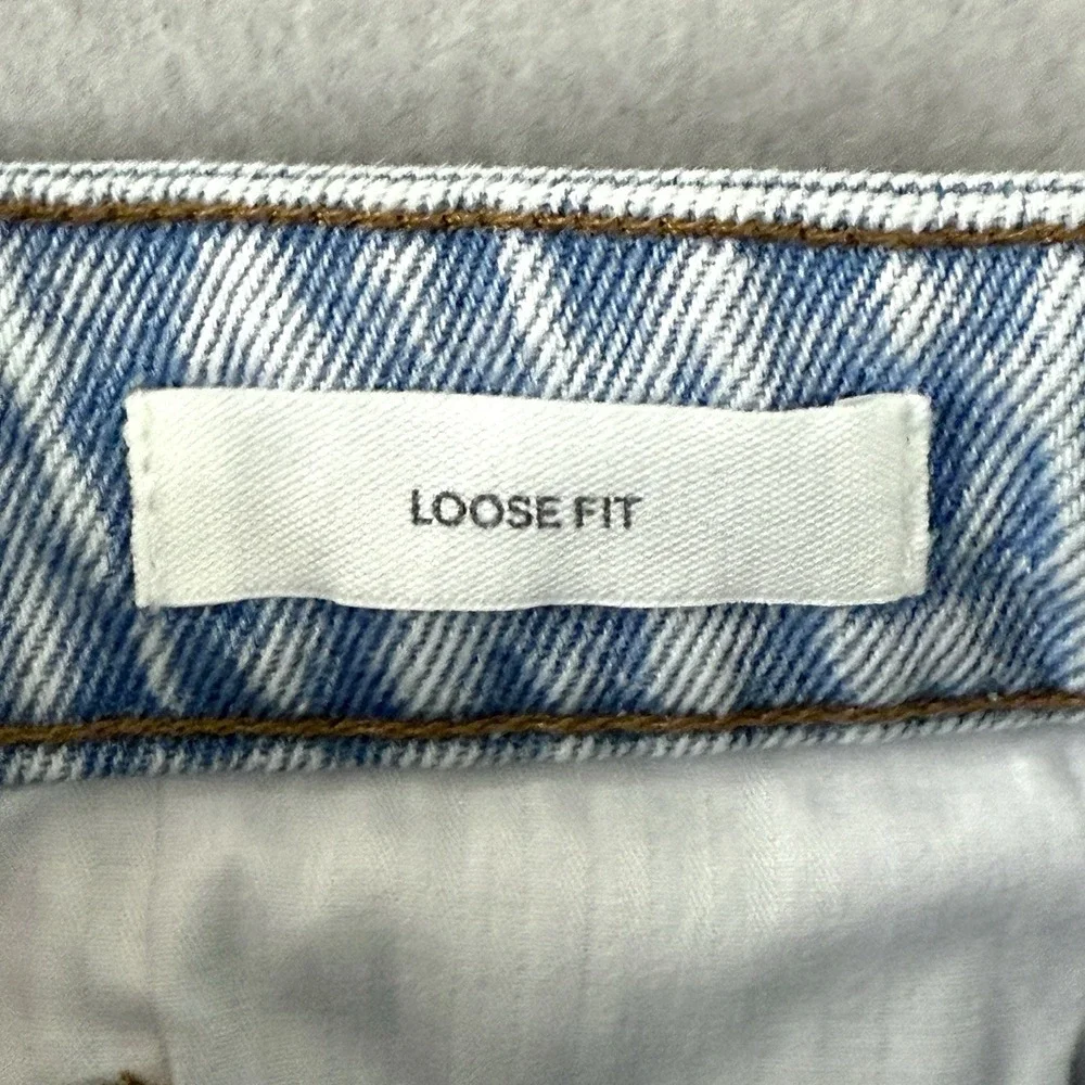 AMI Alexandre Mattiussi Jeans Mens 33 Loose Fit Cotton Denim Baggy Button Fly